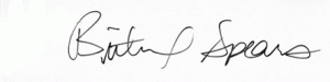 Автограф певицы Бритни Спирс