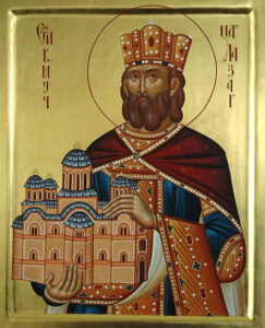 Святой великомученик царь Сербский Лазарь. Современная икона. Сербия. Фото: иеромонах Игнатий (Шестаков).