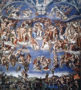 Картина "Страшный суд". Микеланджело Буанарроти.