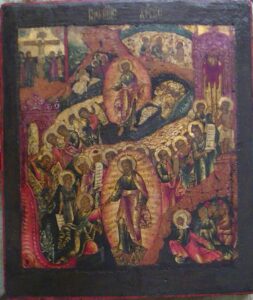 Икона Воскресение Христово с элементами барокко. 18-й в.