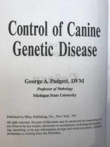 «Control of canine genetic disease»
