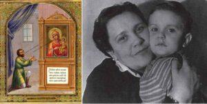 Икона Божией Матери «Нечаянная радость». Маленький Никита Михалков с мамой. 