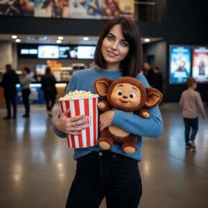 Алиса Селезнёва в кинотеатре с Чебурашкой