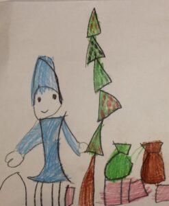 Снегурочка, детский рисунок